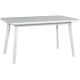 Ausziehbarer Esstisch NOEMI 7, weiß, Buchenholz, 140 cm breit, 80 cm tief - Weiß
