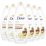 Dove Duschgel Feuchtigkeits-Pflege & Öl Pflegedusche mit Arganöl und 3-fach Feuchtigkeitskomplex für trockene Haut 6x 250 ml