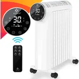 KESSER KESSER® Ölradiator 2500W Elektrische Heizung Heizkörper Elektroheizung energiesparend mit Display WiFi App & Fernbedienung Touchscreen - Mobil Öl Radiator 24h Timer, Thermostat & Überhitzungsschutz