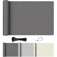 Shade&Beyond Balkon Sichtschutz Balkonabdeckung 90x150cm Polyester Balkonverkleidung Balkonbespannung 95% UV-Schutz Blickdicht Wasserdicht Windschutz mit Kabelbinder Anthrazit