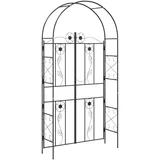 vidaXL Gartenbogen Uni Schwarz 115 x 37 x 226 cm