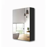 EMKE Emke, Spiegelschrank, Spiegelschränke 50x65cm Spiegelschrank Badschrank mit Doppelseitiger Spiegel (Schwarz)