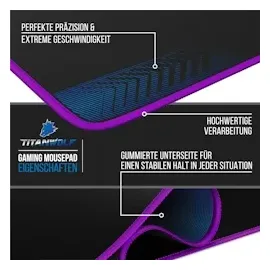 CSL XXL Gaming Mauspad Schreibtischunterlage Mousepad 900 x 400mm / Präzison & Geschwindigkeit