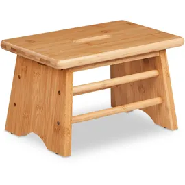 Relaxdays Fußbank Bambus 33 x 20 x 21,5 cm Natur