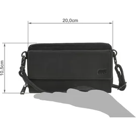 Bear Design Handytasche zum Umhängen Leder mit Geldbörse "Lilian" schwarz - Schwarz