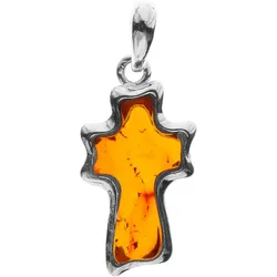 Ketten-Anhänger OSTSEE-SCHMUCK "Ostsee-Schmuck Anhänger Kreuz Anhänger Kreuz", weiß, Schmuckanhänger, Damen, 31 x 14mm, Silber 925 (Sterlingsilber), 2.0 g