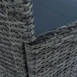 Estexo Polyrattan Sitzgruppe Essgruppe Gartenmöbel Set 6 Per. Gartenset Anthrazit-Grau