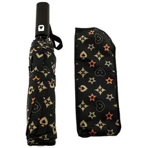SUSINO Taschenschirme mit Schutzhülle  stilvoll & robust gegen Wind und Wetter Schwarz