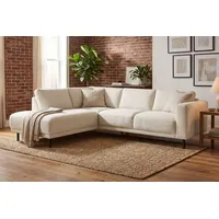 Home Affaire Ecksofa HOME AFFAIRE "Sveeva, L-Form, B.240 cm, schwarze Metallfüße", creme, B:240cm H:78cm T:197cm, 100% PES, Sofas, Ecksofa, langlebiger Webstoff, mit Wellenunterfederung, viele Farben, Topseller