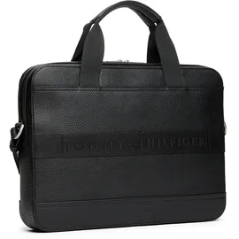 Tommy Hilfiger Laptoptasche TOMMY HILFIGER "TH CENTRAL COMPUTER BAG", Gr. B/H/T: 39cm x 28cm x 5,5cm, schwarz, Lederimitat, Taschen Laptoptasche, Unisex Geschäftstasche, Notebooktasche mit zusätzlichem Tragegriff