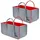 Dune Design Filztasche Kaminholzkorb 50 x 25 x 25 cm 2er Set Grau/Rot