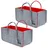 Dune Design Filztasche Kaminholzkorb 50 x 25 x 25 cm 2er Set Grau/Rot