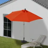 Mendler Sonnenschirm halbrund Parla, Halbschirm Balkonschirm, UV 50+ Polyester/Alu 3kg ~ 300cm terracotta mit Ständer