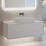 neoro n60 Unterschrank B: 120 cm mit 1 Auszug, Waschtisch weiß, B: 120 BN0944WH+BN0757WM