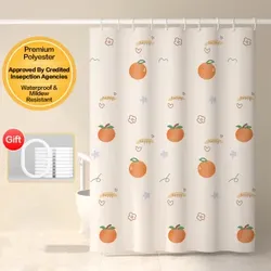 H.XUN Duschvorhang. 1.8*2 m Haken inklusive - verdicktes Polyester. kein Bohren erforderlich. trocken und