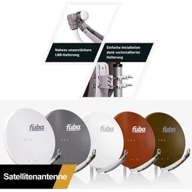 PremiumX Satelliten-Komplettanlage Fuba DAA 780 G Satellitenschüssel Alu Grau 5/8 Multischalter LNB F-Stecker, 1 SAT 8 Teilnehmer