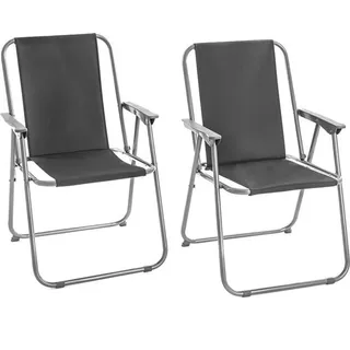 Estexo Campingstuhl faltbar Grau 2er Set