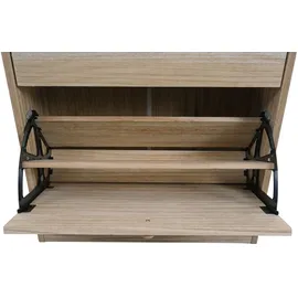 Mendler Schuhkipper HWC-K45, 81x60x25cm 2 Klappen, MDF ~ naturbraun