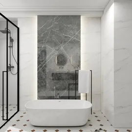 neu.haus Duschrückwandset Bladel Duschrückwand Grau
