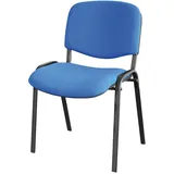 Brb Polsterstuhl, Gestell Schwarz, Polsterstoff Blau, Flammhemmend, Stapelbar