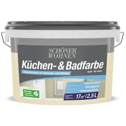 SCHÖNER WOHNEN FARBE Feuchtraumfarbe »Küchen- und Badfarbe«, creme, 2,5 l - beige