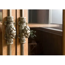 MASSIVMOEBEL24.DE Vitrine TOULOUSE 97 x 45 x 190 cm Beige