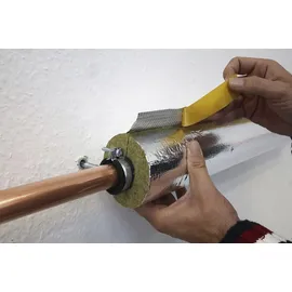 Scorprotect Scorprotect® Rohrisolierung Alu 18 x 30 mm x 1 Meter) Steinwolle alukaschiert 0.040 W/mK