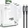 ACEFAST 2in1 GaN-Ladegerät 65W USB Type-C / USB, HDMI-Adapter 4K @ 60Hz Set Kabel) Weiß (A17 Drinnen, AC, 1,8 m, Weiß)