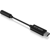Icy Box Audio Adapter IcyBox USB Type-C zu (USB Typ-C, 5 cm), Data + Video Adapter, Schwarz