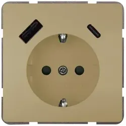Siemens 5UB18701MG01 DELTA style USB-SCHUKO-Steckdose 2 USB A+C Leistung: bis zu 18 W, gold