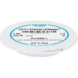 Felder Löttechnik ISO-Core Clear Sn100Ni+ Lötzinn Spule Sn99,25Cu0,7Ni0,05 1mm