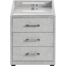 ed exciting design Nachtkonsole Moon, mit LED-Beleuchtung und USB-Anschluss & USB-Anschlüsse 3 Schubladen 47x61x46 cm