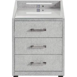 ed exciting design Nachtkonsole Moon, mit LED-Beleuchtung und USB-Anschluss & USB-Anschlüsse 3 Schubladen 47x61x46 cm