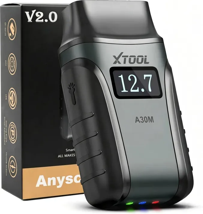 XTOOL A30M OBD2 Diagnosegerät mit Bluetooth, kabelloses Kfz-Diagnosegerät mit 26+ Zurücksetzungen, zweiseitige/aktive Tests, Alle Systeme, OBD-Diagnosegerät für Android & iOS, Öl-/ABS-/SAS-/BMS-/DPF-Zurücksetzungen, lebenslange Softwareaktualisierungen