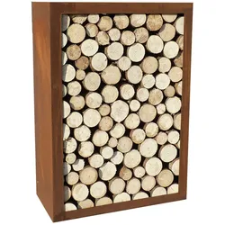 Badeko Holzregal „Lounge“ einfach – 160x70 cm in Edelrostoptik