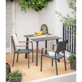 Dehner Montpellier Gartentisch 90 x 90 x 74 cm Dunkelgrau/Braun