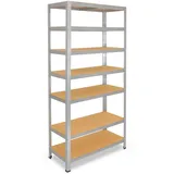 shelfplaza HOME 200x120x40 cm Schwerlastregal in verzinkt mit 7 Böden und 125 kg Traglast pro Boden