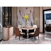 JVmoebel Esszimmersessel, Luxus Esszimmer Italienische Möbel Set 8x Stühle Gruppe Sessel rosa
