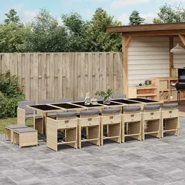 vidaXL Garten-Essgruppe 17-tlg. Beige