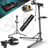 Kesser KESSER® Fahrradmontageständer Profi Reparaturständer Aluminium für Fahrräder Mountainbikes E-bike Schwerlast-Montageständer Fahrradständer +Tasche mit Schnelllösevorrichtungen Klemmkopf 360° drehbar