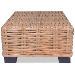 vidaXL Couchtisch Rattan Natur 45 x 45 x 30 cm