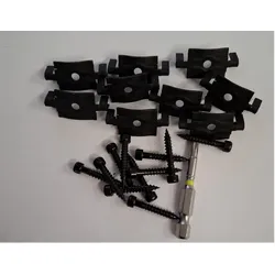 Montageclip Edelstahl Schwarz mit Schraube  50 Stück