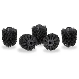 Relaxdays WC Bürstenkopf im Set, lose Toilettenbürsten 12mm Gewinde, Ersatzbürstenkopf Durchmesser 7 cm, Plastik, Schwarz,
