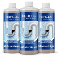 ABACUS® Abflussreiniger & Rohrreiniger, Rohrfrei, Abflussfrei – entfernt Haare und Ablagerungen in Rohren und Abflüssen – Abflussreiniger 3x 1000 ml (7596)