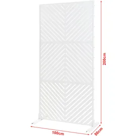 casa.pro Paravent - Raumteiler, Kekan Stahl 200x100x50 cm Weiß