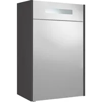Evenes Spiegelschrank m. bel. Blende, anthrazit Hochglanz, 1 Tür,