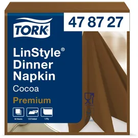 TORK Linstyle Dinnerservietten Kakao 1/4‐Falz, 39 cm / 39 cm, 12 / 50 Serviett...