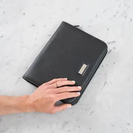 Rillstab Excellent de luxe A5 lederlook Schwarz