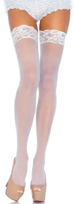 LEG AVENUE  Nylon-Strümpfe Weiß Plus Size