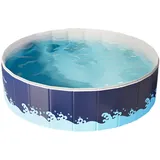 SVCEQZE Faltbarer Pool, 90/120/150/180 cm Klappbarer Pool Kinder, Hundepool, Aufblasfreier Faltebehälter Für Erwachsene, Platzsparende Nylon Schwimmbecken